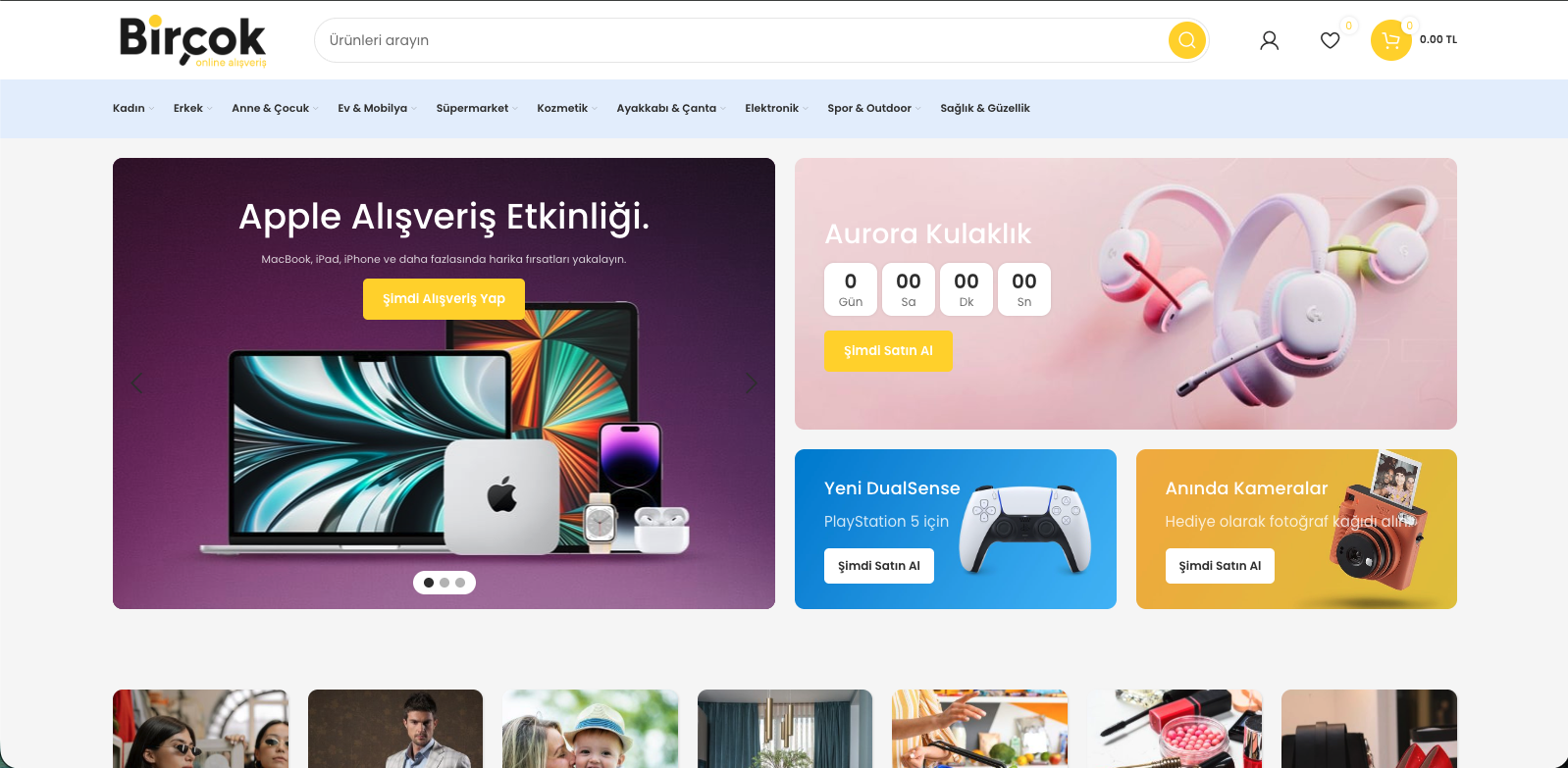 Birçok e-commerce screenshot