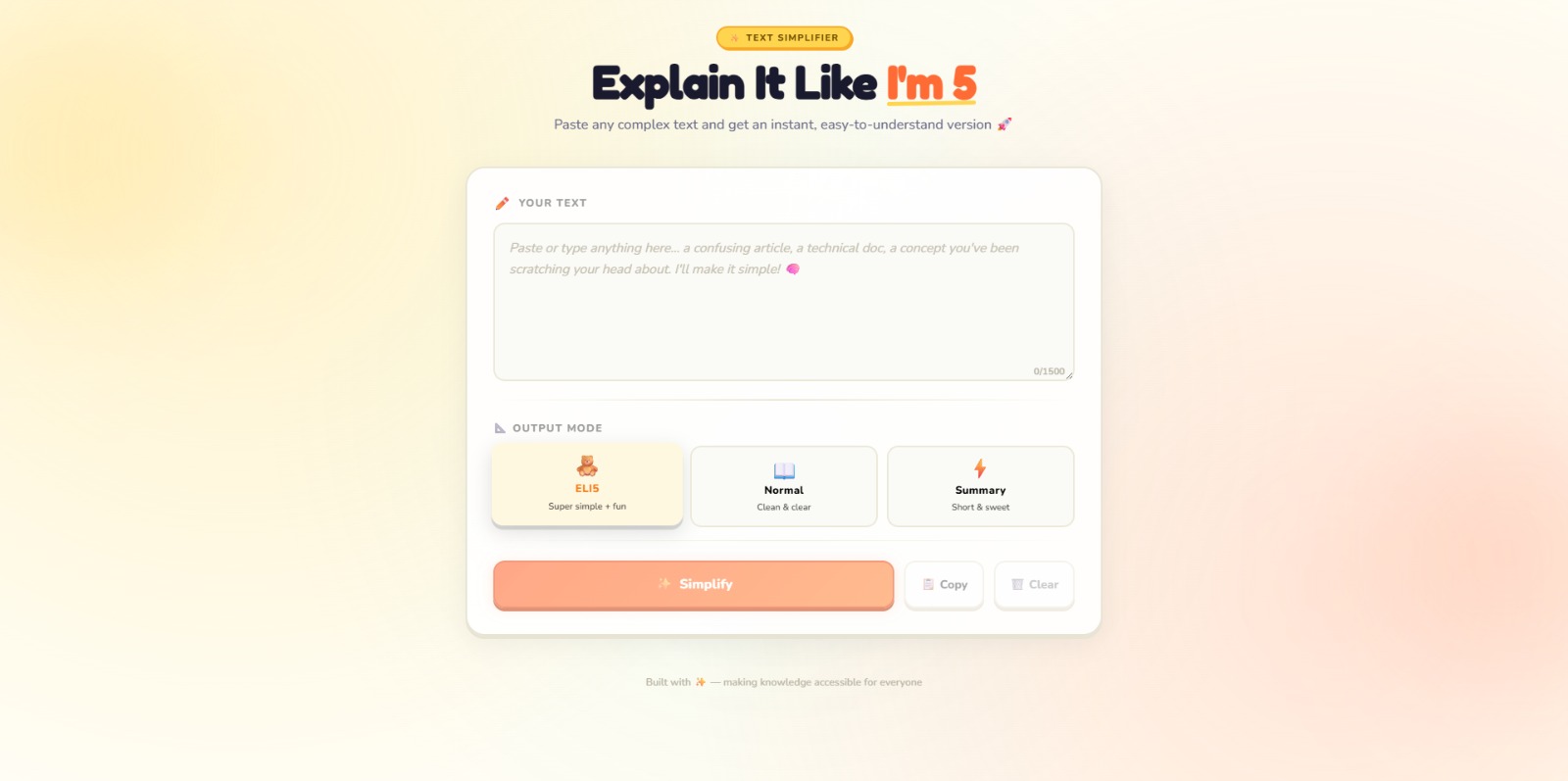 ELI5 Generator screenshot